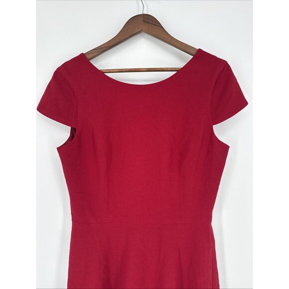 New Dress The Population Size Large Red Livia Midi Cocktail Dress Fit & Flare - Picture 4 of 10